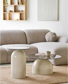 Kerek tárolóasztal üveg asztallappal ø 40 cm Ravello – House Nordic