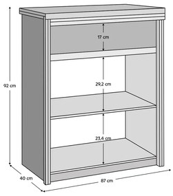 Komód, DTD laminált, tölgy sonoma, NORTY