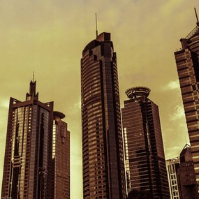 Poszter 30x30cm Panoráma Sanghaj 2, Assaf Frank