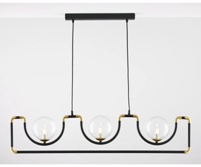 Jupiter 1990 - Csillár zsinóron HANZA 3xG9/10W/230V fekete/arany