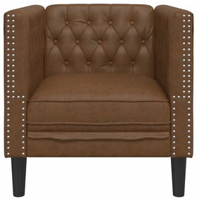 barna művelúr Chesterfield kanapéfotel