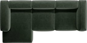 Zöld sarokkanapé (bal oldali-heverő résszel) Bergamo – Cosmopolitan Design