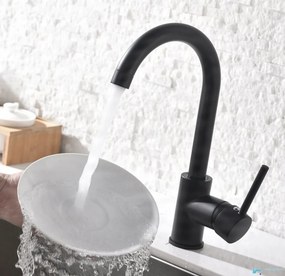 Konyhai csaptelep EYN NT1255 nyílt rendszerű vízmelegítőhöz, 360°-ban forgatható kifolyóval, matt fekete