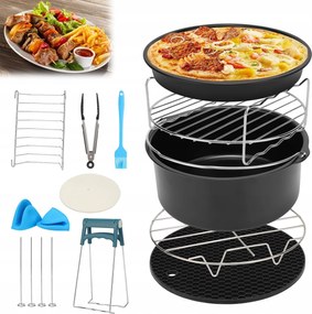 13 El Tartozékkészlet levegős olajsütőhöz grillrács