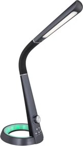 Globo 58376B Asztali lámpa fekete flexibilis szárral. USB csatlakozás, RGB színváltó funkció. MxSzxH:343x183x640, tartozék: 1xLED 8W 230V, 45-460lm, Színhőmérséklet váltás 4000/6500/3000K