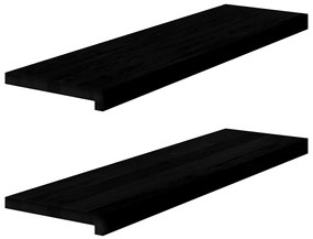 ablakpárkányok 2 db sötétbarna 90x25x2 cm tömör fa tölgyfa