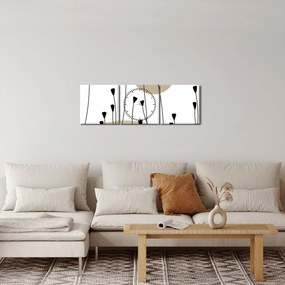Kép - Grafikus rét N⁰2 (órával) (90x30 cm)