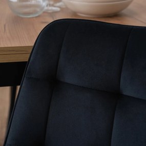 Étkezőgarnitúra 4 db. Fekete Chiris székkel. Bővíthető asztal MAX 80-160 cm