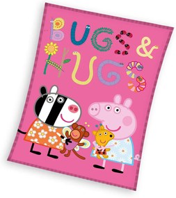 Peppa malac Bugs&amp;Hugs coral fleece polár takaró 110x140cm