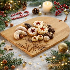 Karácsonyi bambusz tálca 35 × 26,5 × 1,5 cm