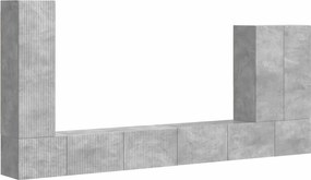 vidaXL TV falit kabinet szett Falra szerelhető 6 pcs Beton Szürke