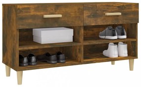 füstös tölgyszínű szerelt fa cipősszekrény 102 x 35 x 55 cm