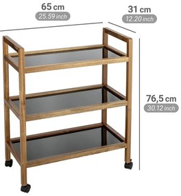 Fekete-natúr színű akácfa fürdőszobai polcos állvány 65x76,5 cm Fondi – Wenko