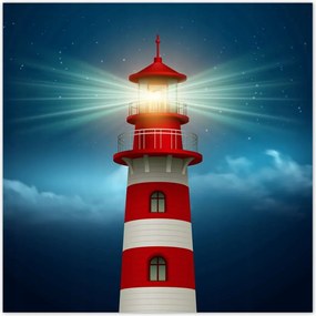 Poszterek 140x140 Világítótorony éjszaka