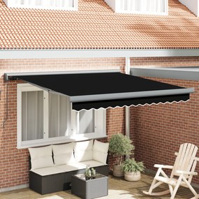 Fekete behúzható napellenző 350x250 cm
