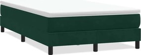 vidaXL sötétzöld bársony rugós ágy matrac nélkül 120x210 cm