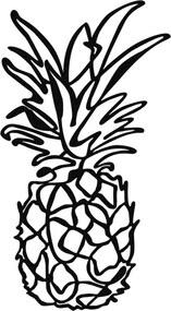 Ananas fém fali dekoráció, 33×60 cm