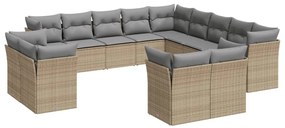 13 részes bézs polyrattan kerti ülőgarnitúra párnákkal