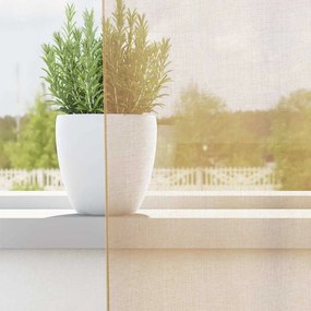 vidaXL 2 db homokszínű fátyolfüggönyök rojtokkal