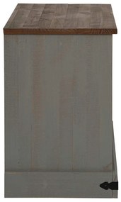 HALDEN szürke tömör fa TV szekrény tolóajtóval 110x40x60 cm