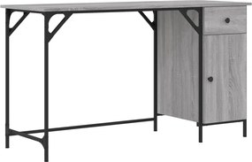 vidaXL szürke sonoma szerelt fa számítógépasztal 131 x 48 x 75 cm