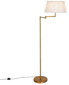 Állólámpa bronz fehér redős árnyékolóval és állítható karral - Ladas Deluxe