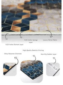 Kék-szürke fürdőszobai kilépő szett 2 db-os 60x100 cm Optic – Mila Home