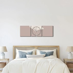 Kép - Bézs színű levelek N⁰3 (órával) (90x30 cm)