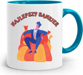 Bankárnak Kék Bögre Születésnapi Ajándék fényképes nyomtatással