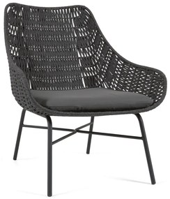 Abeli fekete kézzel készített kültéri fotel - Kave Home
