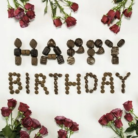 Poszter 30x30cm Csokoládé Happy Brithday, Assaf Frank