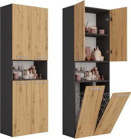 2K DK fürdőszoba szekrény, antracit-tölgy