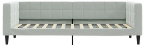 világosszürke kihúzható bársony heverő 80 x 200 cm