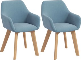 HOMCOM 2db Modern Étkezőszék - Konyhai Székek Bársonyos Kárpitozással, Háttámlával, Karfával és Gumifa Lábakkal - 120 kg Teherbírás - 54x57x80 cm Vilá