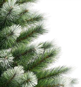 Műanyag csuklós karácsonyfa bolyhos hóval Zöld és fehér 180 cm