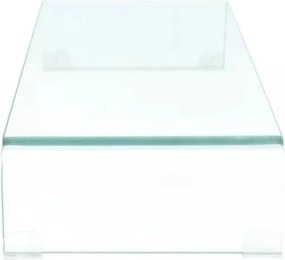 Átlátszó üveg TV/monitor állvány 70x30x13 cm