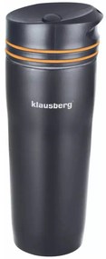 Klausberg dupla falú utazó bögre 380ml - fekete / narancs (KB-7149O)
