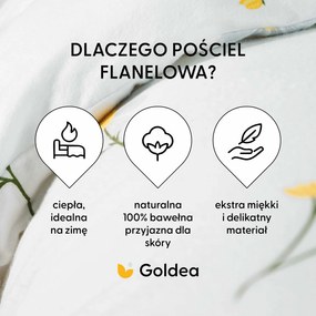 Goldea flanel ágyneműhuzat - kamilla virágok 140 x 200 és 70 x 90 cm