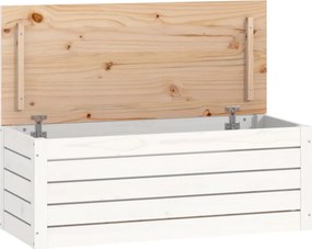 vidaXL fehér tömör fenyőfa tárolóláda 89 x 36,5 x 33 cm