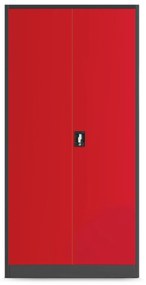 Fém műhelyszekrény polcokkal BRUNO, 920 x 1850 x 500 mm, antracit-piros