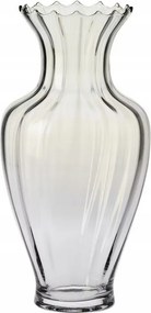 Magas szürke faragott váza 42 cm füstszínű Krosno