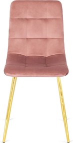Szék rózsaszín színben, bársony kárpittal. YORK
