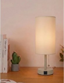 Brilagi - Asztali lámpa USB-porttal TABLON 1xE27/25W/230V bézs/krémszínű