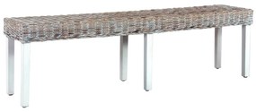 fehér természetes kubu rattan és tömör mangófa pad 160 cm