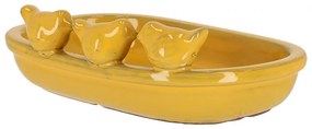 Kerámia madáritató és etető tál, 29 cm, sárga