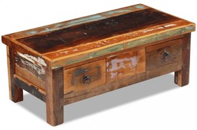 tömör újrahasznosított fa fiókos dohányzóasztal 90 x 45 x 35 cm
