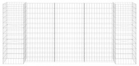 H alakú acéldrót virágtartó gabion 260 x 40 x 120 cm