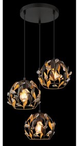 Globo 15759-3HR - Csillár zsinóron MIKA 3xE27/40W/230V átm. 41 cm