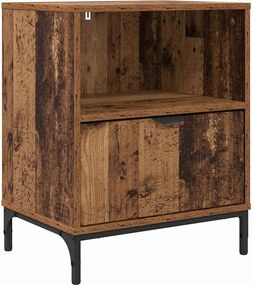 vidaXL Éjjeliszekrény fiókkal Régi fa 49 x 36 x 61 cm Faanyag