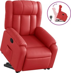 vidaXL piros műbőr felállást segítő dönthető fotel